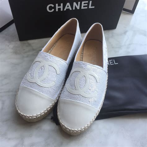 chanel white espadrilles|Chanel espadrilles retail price.